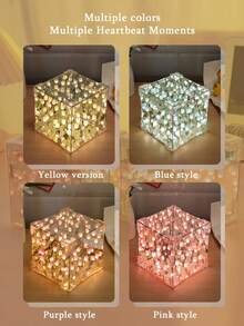 DIY 郁金香花立方体 LED 夜灯，生日、情人节温馨浪漫礼物 - 鬱金香鏡花燈 - 查看 6