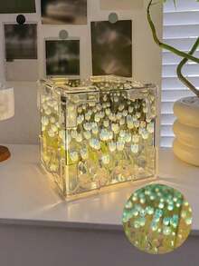 DIY 郁金香花立方体 LED 夜灯，生日、情人节温馨浪漫礼物 - 鬱金香鏡花燈 - 查看 8