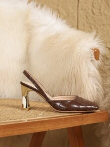 Nouvelles mules femmes à bride métallique et bout carré, style mode européen et américain, sans dos