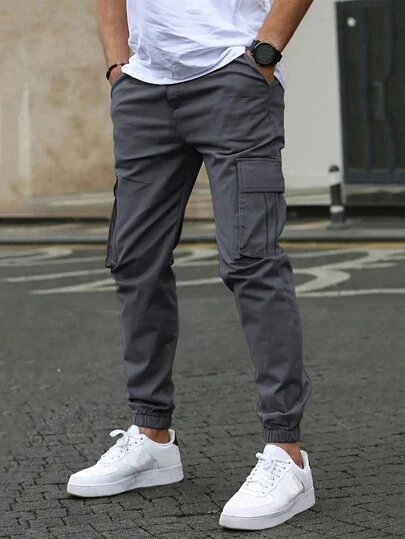 1pc Teen Boy Casual Straight Leg Drawstring Pockets Cargo Pants, Suitable For Workout/Outdoor, Spring/Autumn/Winter