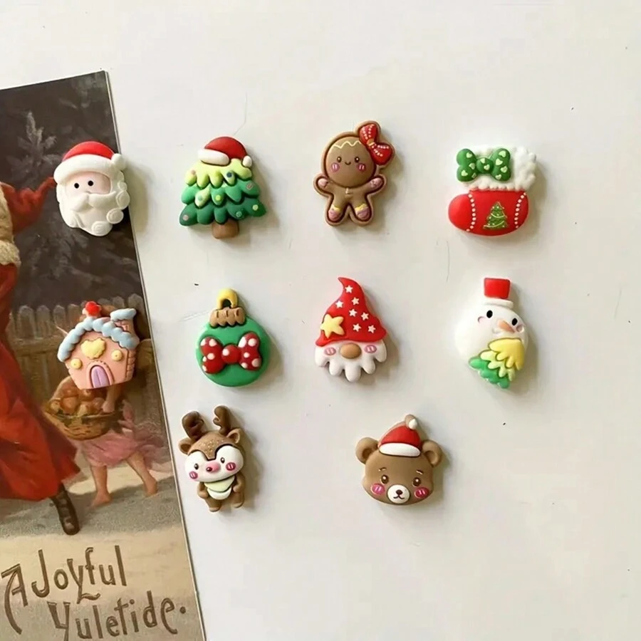 10 miếng nam châm tủ lạnh Giáng sinh, miếng dán tủ lạnh dễ thương, nam châm tủ lạnh cá nhân hóa, thích hợp cho nhà bếp, văn phòng, bảng trắng, tủ lưu trữ và máy rửa chén, đồ trang trí nhà bếp, đồ trang trí nhà cửa, quà tặng ngày lễ cho bạn bè, Giáng sinh, quà tặng tiệc - Nhiều màu - Xem 1
