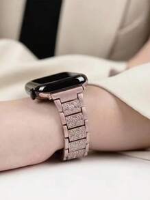 38mm/40mm/41mm/42mm/44mm/45mm/49mm 玫瑰粉色替换表带，女士珠宝手链，适用于 S9，复古水钻表带，金属表带，S8 Ultra2 女款表带，兼容 SE9/8/7/6/5/4/3/2/1，新款第七代水钻女款 SE Creative S6 高端传感器金属手表，搭配夏季配饰 - 玫瑰粉 - 查看 10