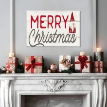 1Pc Framed Canvas Wall Art Poster Christmas Winter Canvas Wall Art With  Frames Art Works Christmas Poster Prints Wall Pictures Decoration For Holiday Living Room Bedroom Bathroom