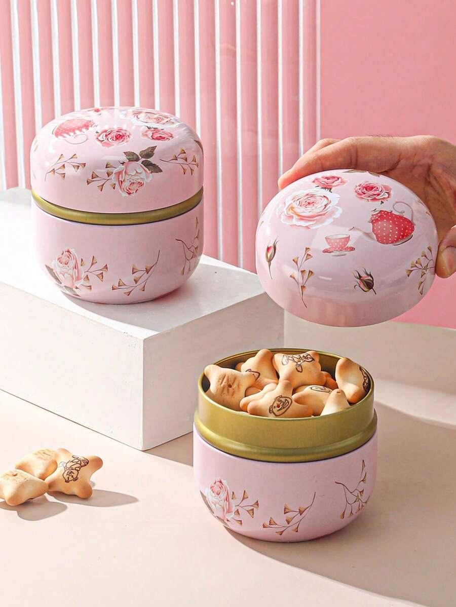 1 件/套 家用、餐厅、客厅、厨房 铁质储物罐，用于储存谷物、干果、糖果、饼干、面包，适用于户外、婚礼、派对、礼物、生日返校