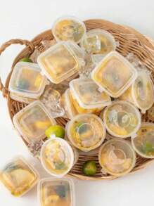 50buc/100buc 25ml/50ml/75ml/100ml Cutie pentru condimente de unică folosință Dozator de sos Dozator de fructe de lămâie Dozator de fructe Congelator God Takeaway Cutie de ambalare de sos de unică folosință Cutie mică, petrecere de Crăciun Decor de Crăciun Decoratiuni de Crăciun Cadouri și decorațiuni de Crăciun S Reducere - Culoare transparentă - Vizualizare 4