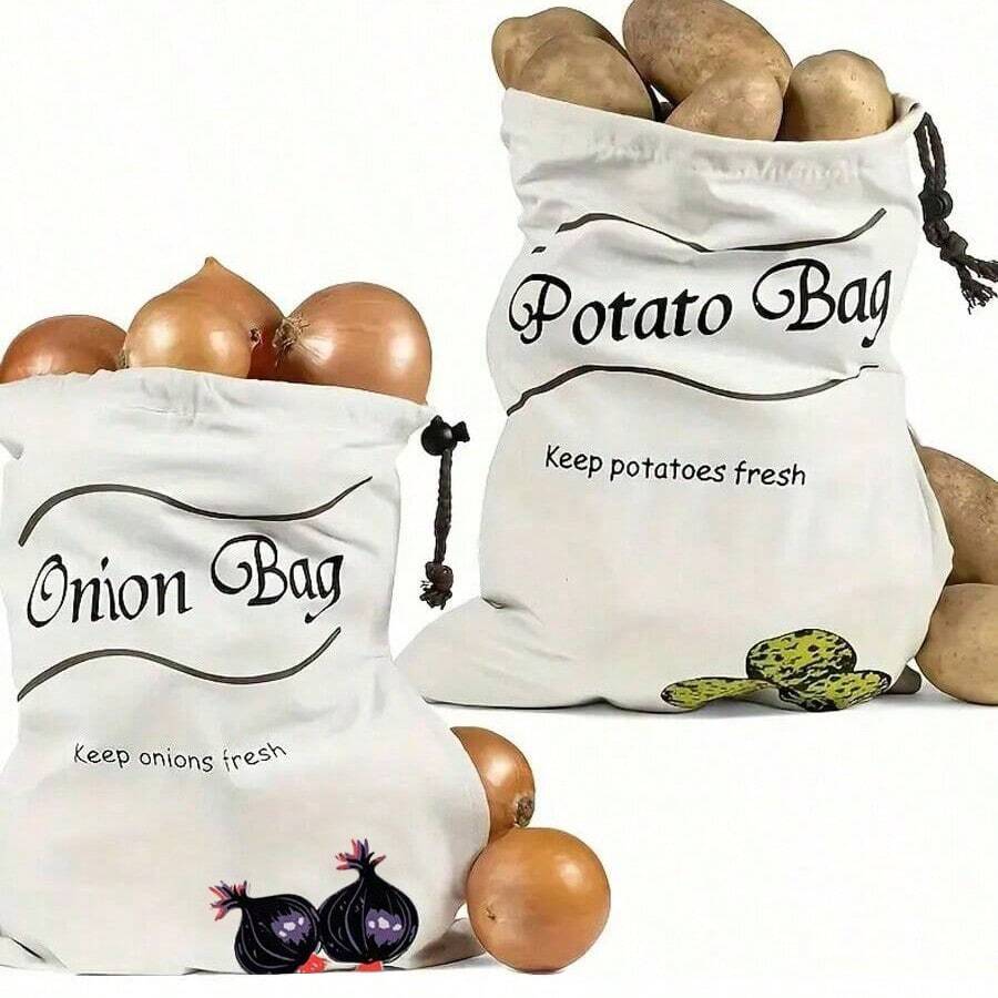1pc Reusable Potato And Onion Storage Bag To Keep Vegetables Fresh And Sprouted In The Kitchen, Kitchen Supplies, Kitchen Utensils - Multicolor - View 1