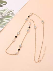 水鑽裝飾項鍊 - 銀色 - 查看 4