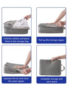 Set de 4 cubos de embalaje para viajes, organizadores de equipaje con compresión, bolsas de almacenamiento para artículos de tocador, maquillaje y cosméticos, para ropa y zapatos