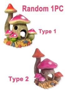 1pc Cartoon Castle & Mushroom Hideaway Aquarium Decor - Multicolor - View 9