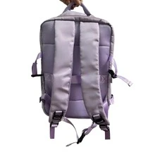时尚旅行防水背包，带独立鞋袋，男女通用（50L/17 英寸） - 米色 - 查看 9