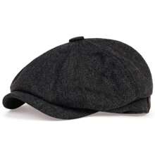 1pc Men's Plaid Newsboy Cap Fashionable Beret Hat For Outdoor, Leisure, Business Casual, Autumn And Winter