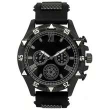 Conjunto Relogio Masculino Aço Inoxidável Pulseira de Silicone + Cordão Pulseira e Pingente