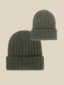 2PCS One Set Baby & Mama Winter Warm Hooded Hat , Soft Pullover Wool Cashmere Hat For Child And Mother, Knitted Hat - Family Set - View 11