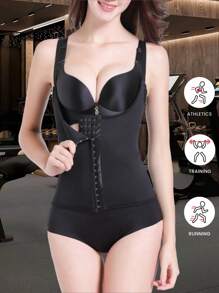 1 件女式户外瑜伽普拉提健身可调节运动短款上衣，2024 年夏季新品 - 黑色 - 查看 1