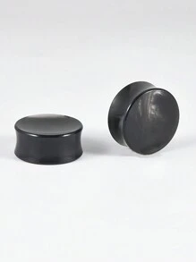 1 Paar acryl grau-rauch einfarbige Doppelflanschen Ohr Tunnel Stretcher 8mm-25mm, Körperschmuck für Frauen und Männer - Wie im Bild gezeigt - Übersicht 12