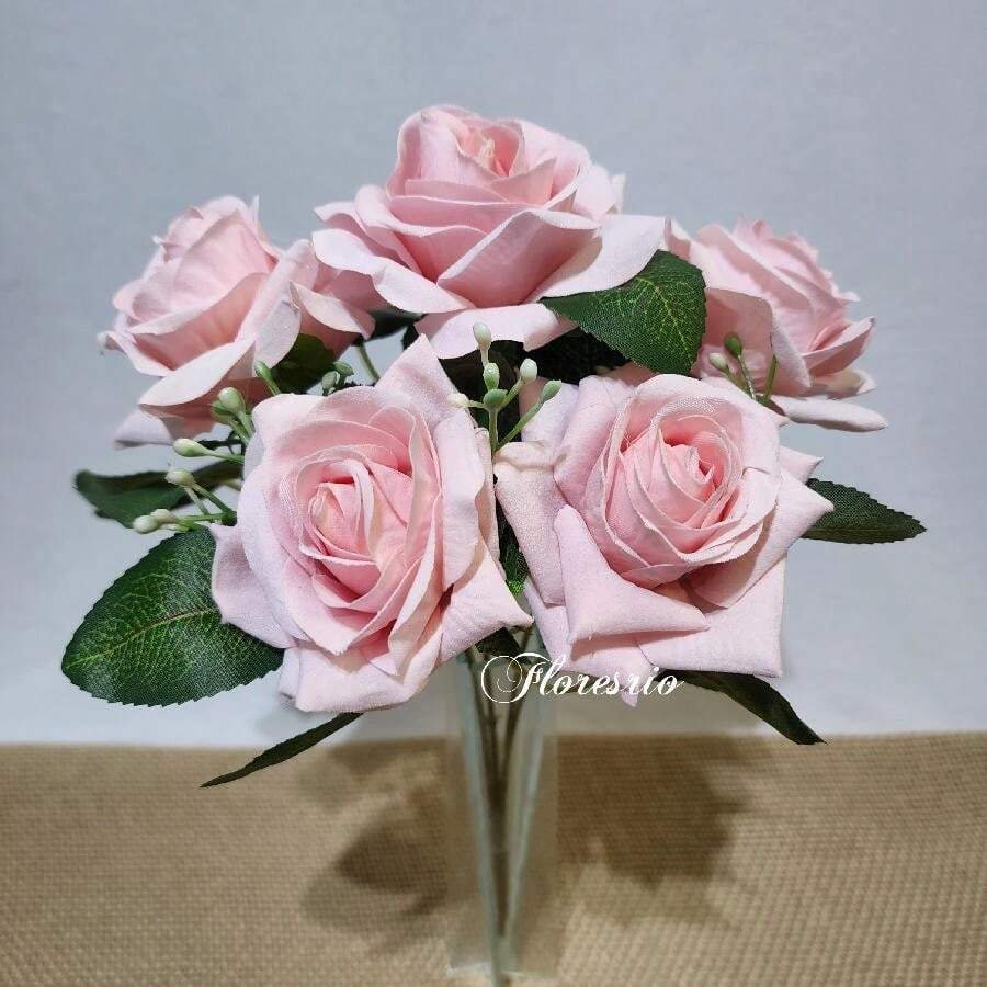 Pink Velvet Bouquet Artificial Flower For Wedding Decoration, Arrangements, Decorating Parties And Home - Baby Pink - View 1