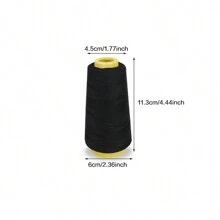 黑色编织线 100% 涤纶 用于制作假发缝制发纬接发 1 件（1 件，黑色）4 种长度可选