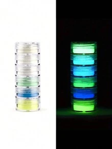 6/12 pièces Ensemble de poudre scintillante luminescente dans le noir, pigment époxy pour moules de résine DIY, fabrication de bijoux, coloration de résine, artisanat et accessoires