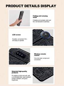 Masajeador de pies plegable, alfombra de masaje de pies eléctrica, estimulador de masaje muscular