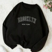 BROOKLYN Father's Day Men's Women's Unisex Hooded Sweatshirt Cotton Flannel Printed - màu đen - Xem 2