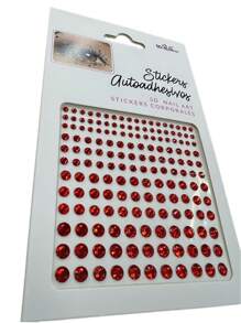 Loren's importados Adhesive Rhinestones For Makeup, Arts And Fantasy – Pack Of 132 Pieces - 紅色 - 查看 1