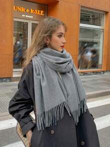 [ Customization ] 1 Thick Autumn/Winter Shawl, Embroidered Personalized Custom Text Content, Elegant And Fashionable Scarf.