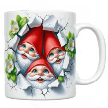 1个圣诞小矮人陶瓷咖啡/茶杯，可爱个性化小矮人设计，带把手，适合感恩节、圣诞节、节日、派对、生日、周年纪念日、圣诞礼物 - 彩色 - 查看 15