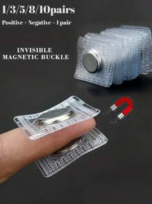 1/3/5/8/10pairs Metal Invisible Magnetic Snap Buttons, Easy To Use Sewing Accessories, PVC Hidden Purse Closure Fastener Snaps For Handbag Clothing Clasp DIY Craft Sewing Tools For Clothes, Bags, And Crafts Strong Hold, Compact Size, And Corrosion Resistant - Multicolor - View 1