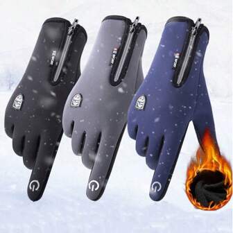 Winter Thermal Gloves For Men And Women, Touch Screen Fingers Waterproof Windproof Anti Slip Warm Gloves For Hiking Driving