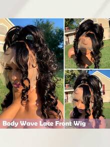 Body Wave Lace Front Wigs Human Hair 13x4 HD Transparent Lace Frontal Wig Pre Plucked With Baby Hair 180% Density Brazilian Wigs For Black Women Natural Color