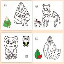 手绘涂色书、涂色书初学者练习涂色书、学校、学生、文具、学习用品、母亲节、妈妈的礼物、返校、学校用品