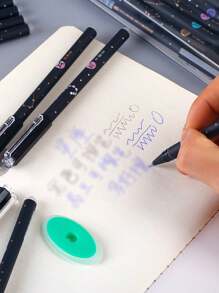 2-12 Stücke zufällige kreative Sternbild Thema Löschbare Gel Stifte, Schulanfang Schreibwaren Geschenk Stifte, kleine Belohnungen für Schulmaterial, Klassenzimmer Lernen, Lesezeichen Markieren, Notizbuch Einträge und andere tägliche Schreibfehler-Korrektur, Multifunktionale thermisch löschbare Kalligraphie-Übungs-Gelschreiber
