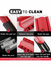 2pcs/Set Hair Brush Set: Curling Hair Brush, Detangling Brush, 9-Row Nylon Bristle Brush, Suitable For Short To Long Hair, Resin Material Won't Hurt Scalp, Ideal For 3/4abc Curly Hair, Quick And Easy To Brush Dry Or Wet Hair, Painless - Multicolor - View 11