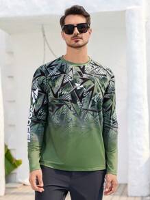 RODEEL 男友风格男士迷彩衬衫速干吸湿排汗长袖防晒衣适合钓鱼户外活动 - 綠色 - 查看 4