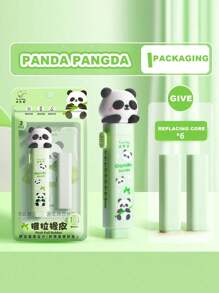 1 Set New Cute Cartoon Push Eraser (With 2 Refills), Push And Pull Debris-Free Eraser, Clean, Students Specifically Designed Eraser, No Traces After Erasing, Creatively Designed Cartoon Appearance, Suitable For Kindergarten, Elementary School Students From 1st To 3rd Grade