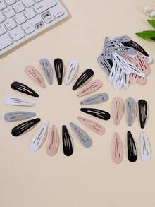 48入組女性隨機素色休閒髮夾 - 彩色 - 查看 10