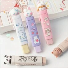 1 cục tẩy trượt hình hoạt hình, cục tẩy đa năng cho kỳ thi vẽ của học sinh (Do các lô sản xuất khác nhau, có thể có sự khác biệt về màu sắc ở lõi cao su, nhưng chức năng bình thường của nó không ảnh hưởng đến việc sử dụng) - Nhiều màu - Xem 5
