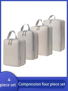Set de 4 cubos de embalaje para viajes, organizadores de equipaje con compresión, bolsas de almacenamiento para artículos de tocador, maquillaje y cosméticos, para ropa y zapatos