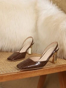Nouvelles mules femmes à bride métallique et bout carré, style mode européen et américain, sans dos