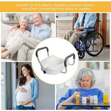 Lonabr 4.5" Raised Toilet Seat Riser W/ Arms For Elderly Handicap Bathroom - White - View 7