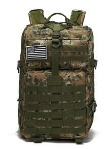 Backpack Tactical Bag Camping Reinforced 60 Liters Large Capacity Does Not Include Flag - xanh quân đội - Xem 2