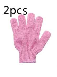 4/2/1pc Random Color Revitalizing Exfoliating Bath Gloves - Double Texture Gloves For Deep Cleansing & Polishing - Ideal For Spas, Massages & Body Scrubs - Soft & Durable Bathing Accessories