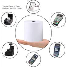 热敏收据纸卷，57x40mm（2 1/4''x32ft）PAPRMA POS 纸收银机纸卷，适用于方形终端信用卡机 Verifone VX510 VX570 FD50 T4220 的热敏纸，学校用品，返校