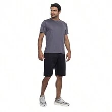 Kit 3 Men's Dry Fit Premium Anti-Sweat Sports T-Shirts - 灰色 - 查看 3