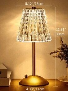 USB 可充电电源三色可调光水晶台灯 LED 玫瑰灯钻石水晶灯，可充电触摸台灯床头灯，床头灯，卧室桌面台灯，客厅餐厅圣诞台灯 - 金色 - 查看 4