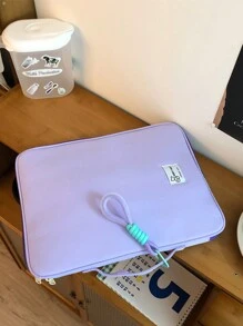 1 件笔记本电脑包 11 英寸/14 英寸/15 英寸电脑包纯色拼色字母休闲保护套小包文件包笔记本电脑内胆包电脑手提包包 11 14 15 英寸便携式桌包适用于 Mac Book ASUS 适合学生、女士、女孩和大学生适用于平板电脑手提包保护套 9-15 英寸兼容 Ipad Air 4 5 Pro 11 Mini 5 6 IPad 保护套适用于防震袋包返回学校 - 紫色 - 查看 11