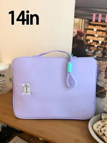 1 件笔记本电脑包 11 英寸/14 英寸/15 英寸电脑包纯色拼色字母休闲保护套小包文件包笔记本电脑内胆包电脑手提包包 11 14 15 英寸便携式桌包适用于 Mac Book ASUS 适合学生、女士、女孩和大学生适用于平板电脑手提包保护套 9-15 英寸兼容 Ipad Air 4 5 Pro 11 Mini 5 6 IPad 保护套适用于防震袋包返回学校 - 紫色 - 查看 9