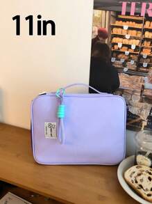 1 件笔记本电脑包 11 英寸/14 英寸/15 英寸电脑包纯色拼色字母休闲保护套小包文件包笔记本电脑内胆包电脑手提包包 11 14 15 英寸便携式桌包适用于 Mac Book ASUS 适合学生、女士、女孩和大学生适用于平板电脑手提包保护套 9-15 英寸兼容 Ipad Air 4 5 Pro 11 Mini 5 6 IPad 保护套适用于防震袋包返回学校 - 紫色 - 查看 10