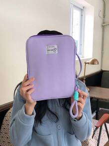 1 件笔记本电脑包 11 英寸/14 英寸/15 英寸电脑包纯色拼色字母休闲保护套小包文件包笔记本电脑内胆包电脑手提包包 11 14 15 英寸便携式桌包适用于 Mac Book ASUS 适合学生、女士、女孩和大学生适用于平板电脑手提包保护套 9-15 英寸兼容 Ipad Air 4 5 Pro 11 Mini 5 6 IPad 保护套适用于防震袋包返回学校 - 紫色 - 查看 8