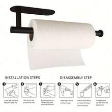 1pc Paper Towel Holder, Creative Perforation-Free Paper Towel Holder, Wall Mounted Paper Towel Holder For Home, Suitable For Kitchen And Bathroom, Can Hold Rolls Of Paper - Multicolor - View 1